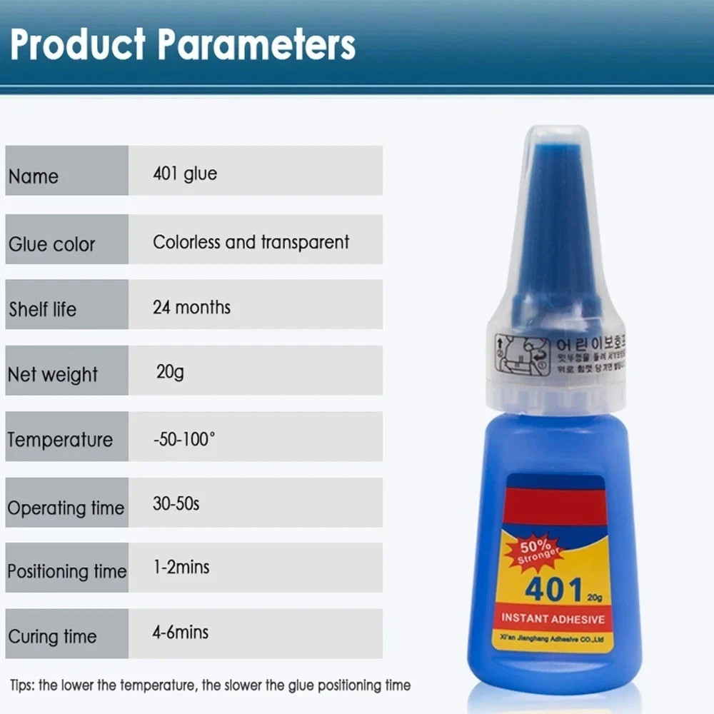 401 Glue Instant Fast Adhesive 20ML Bottle Stronger Super Glue Multi Purpose Fix