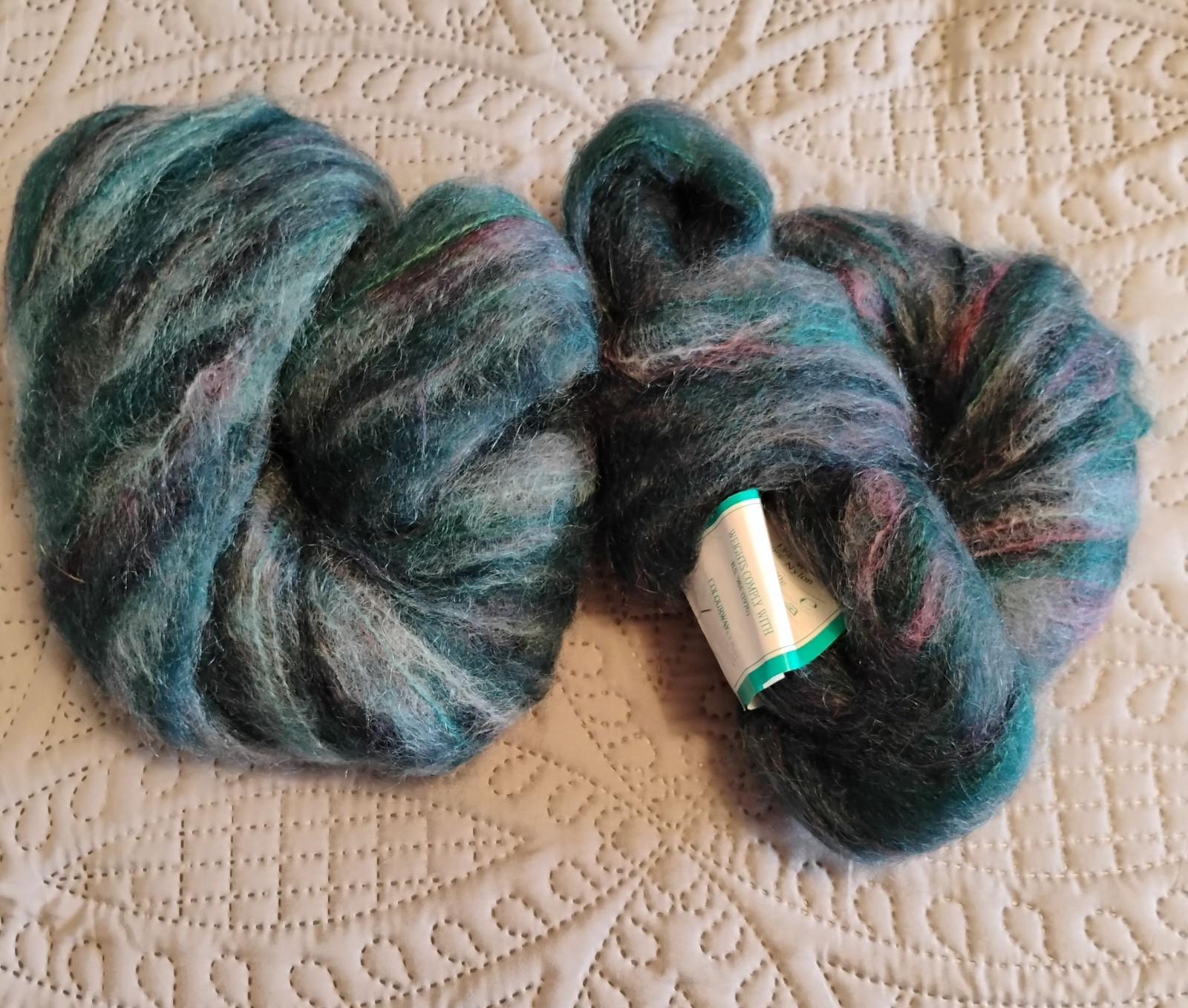 Colinette Mohair Yarn, 1 Skein Color Velvet Olive, 2 Skeins Color 58 Renaissance