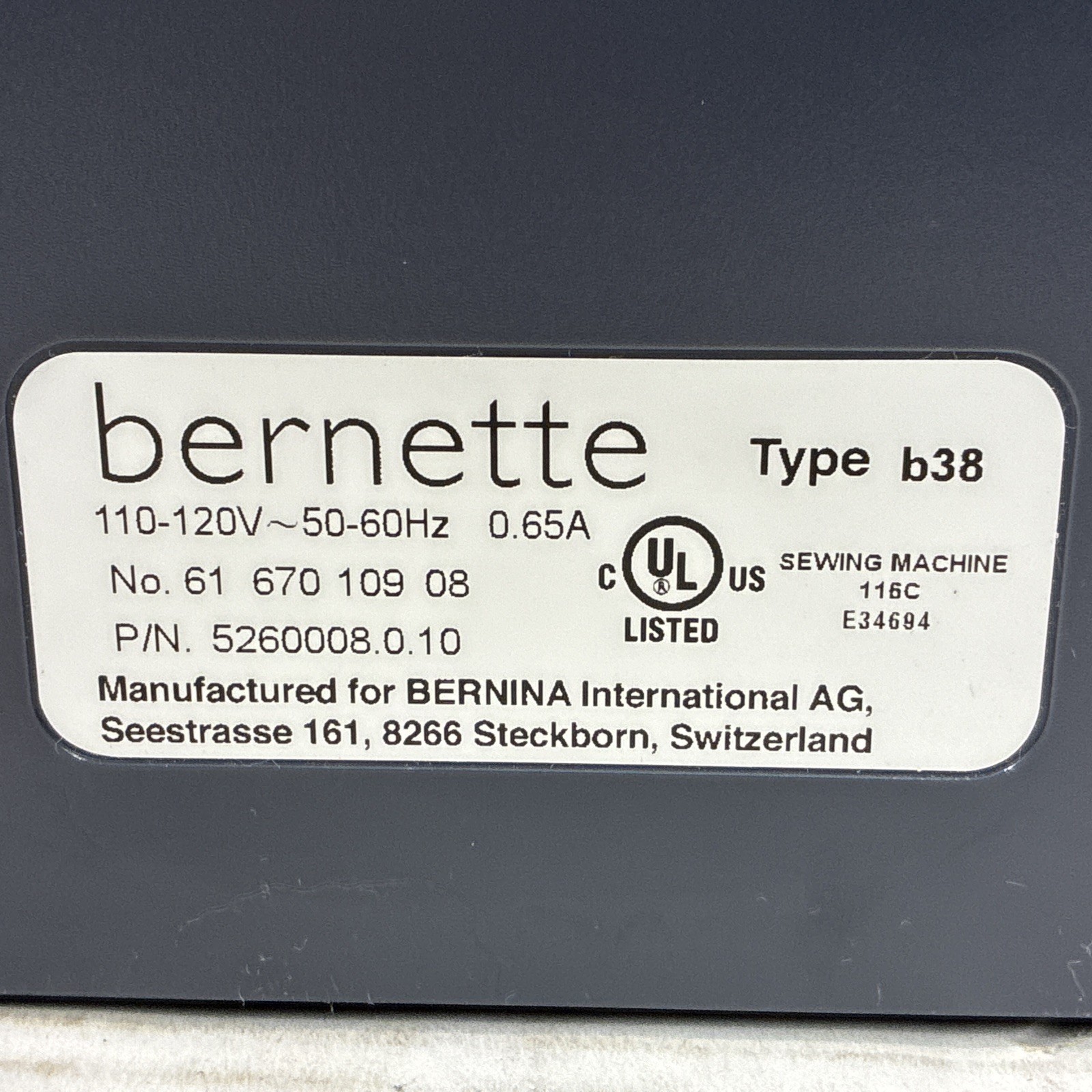 Bernette B38 Swiss Design Computerized Sewing Machine See Description