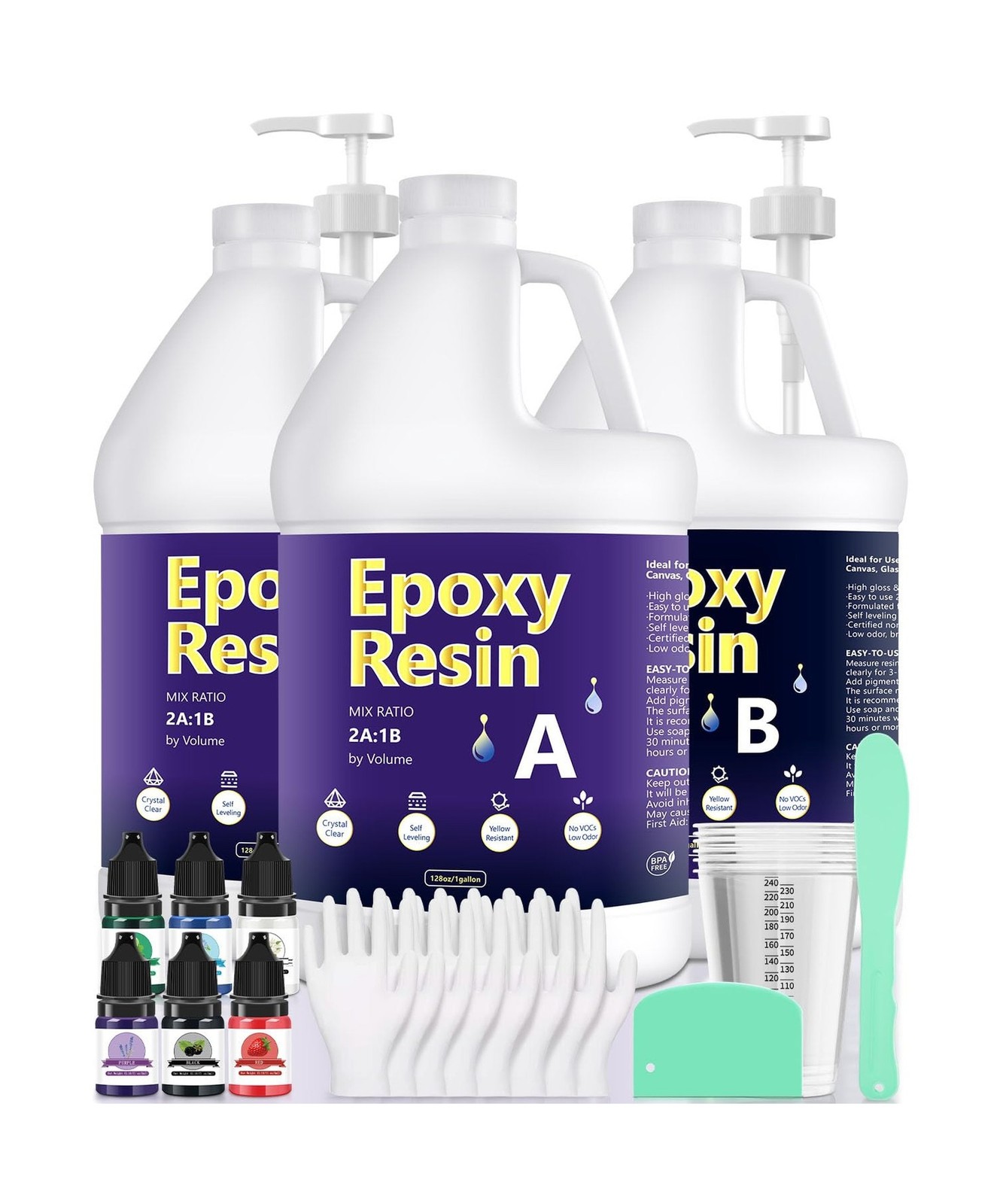 GRLELOU Epoxy Resin 3 Gal 2:1 Deep Pour Epoxy Resin Kit – Crystal Clear Re