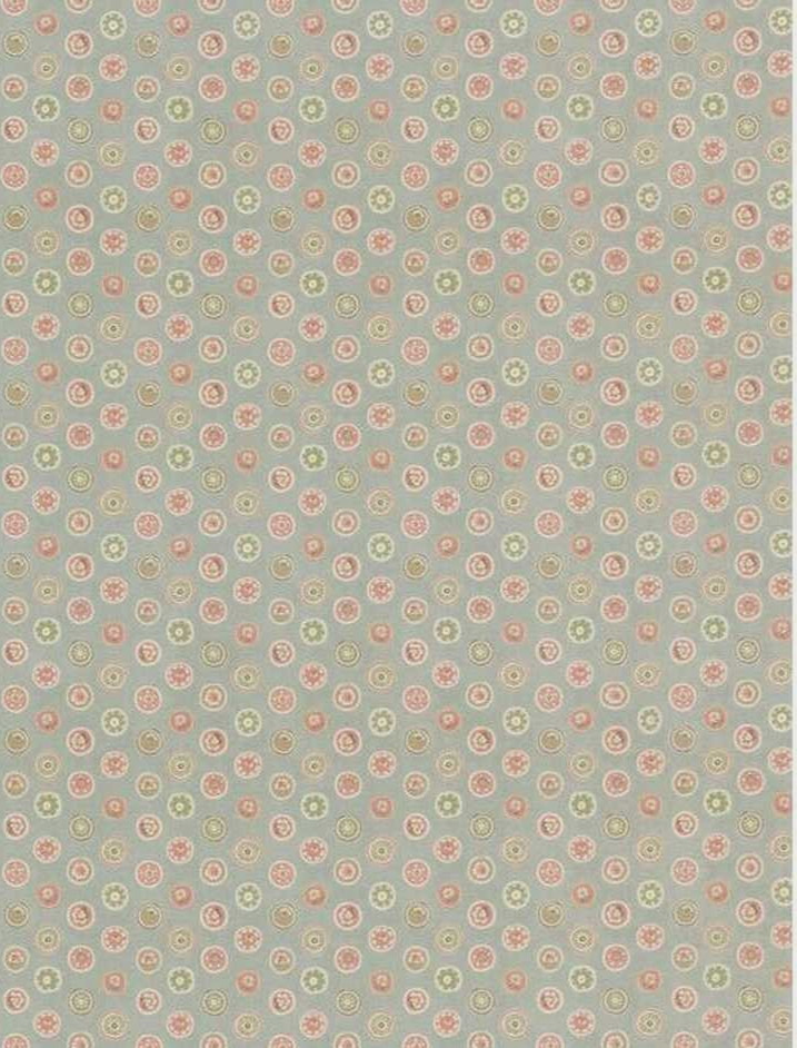 GP & J BAKER LIFESTYLE CURTAIN FABRIC DESIGN Court Buttons 8 METRES AQUA