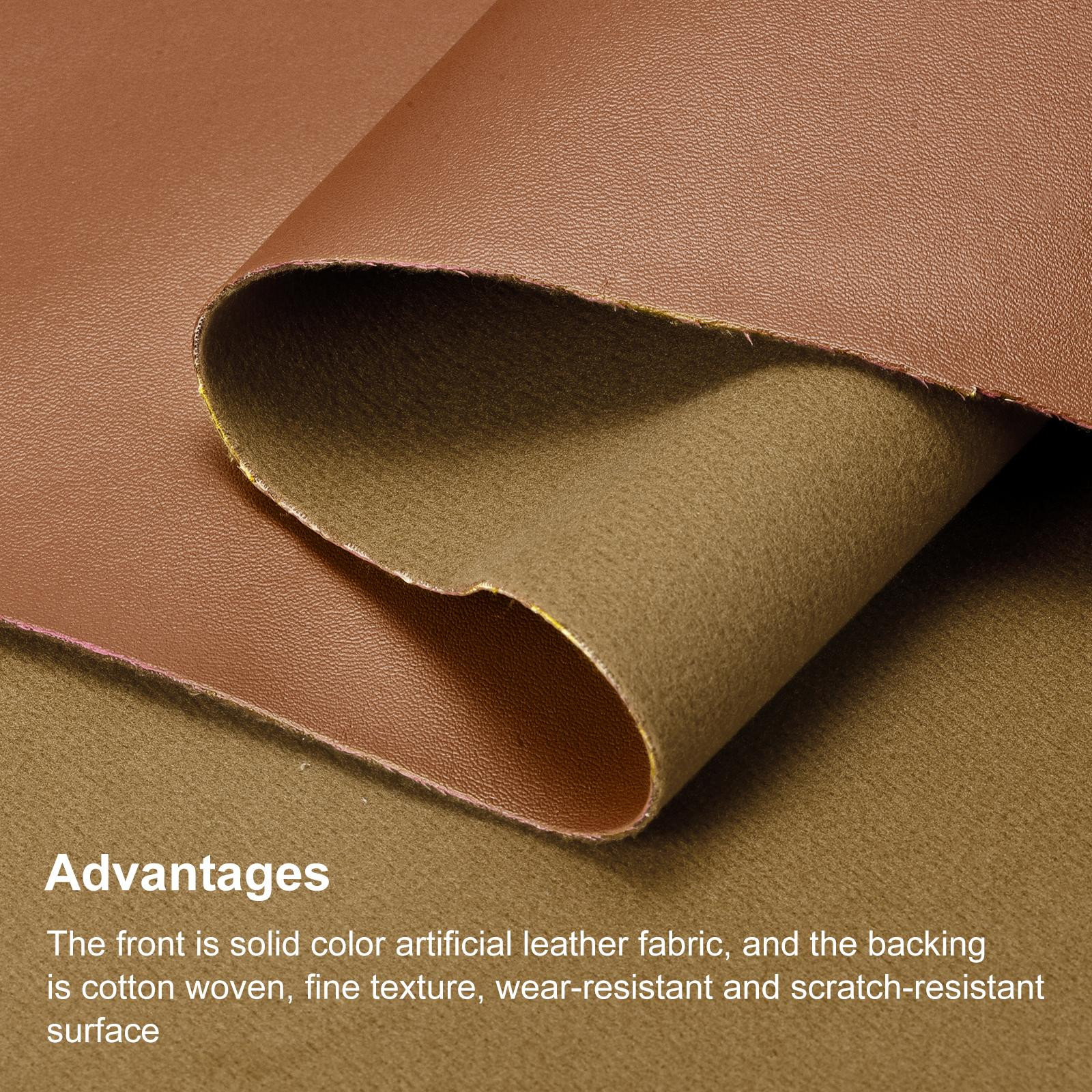 Smooth Solid Color Faux Leather Sheets, PU Leather for DIY 10 x 135cm Coffee