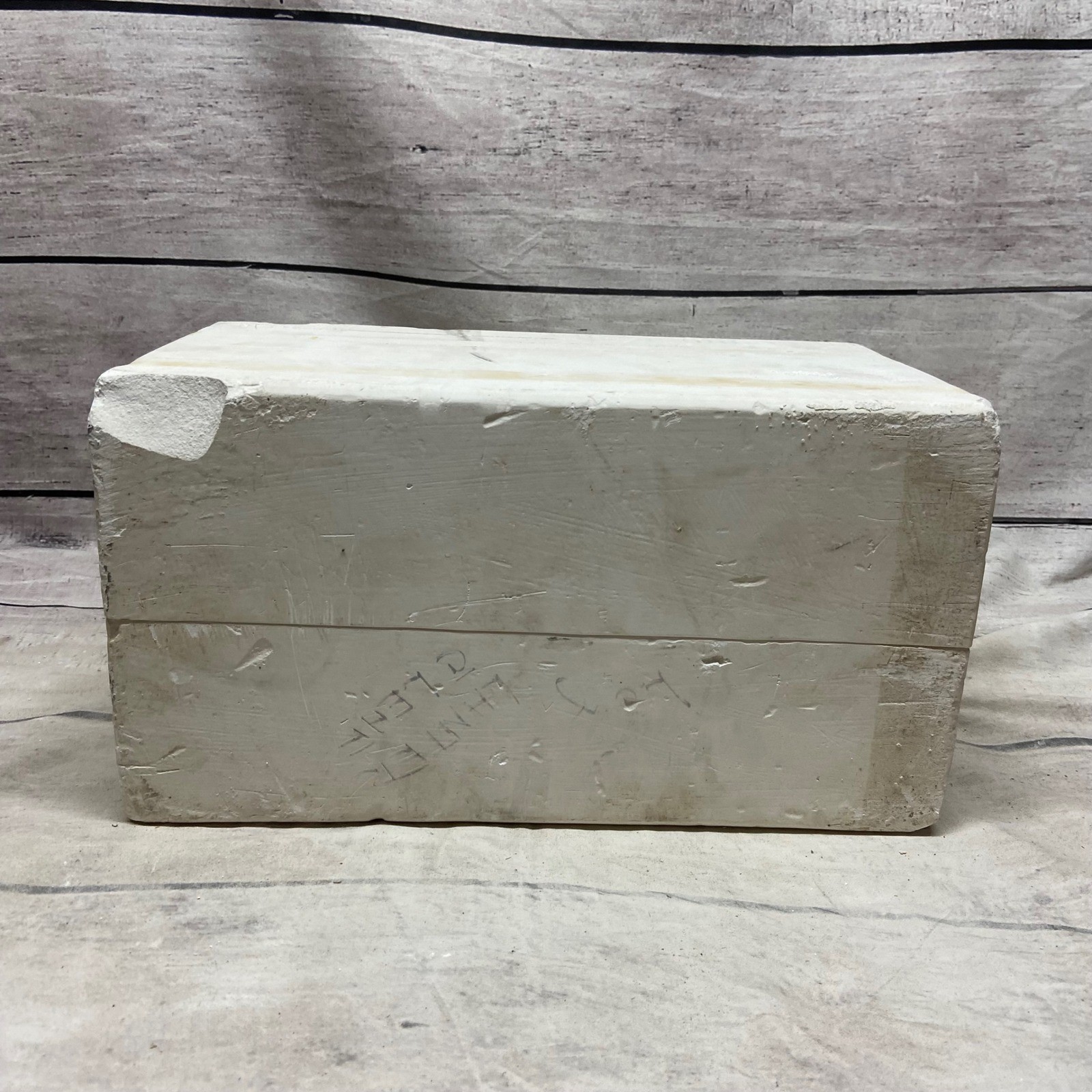 Vintage Ceramic Slip Casting Mold Log Planter with Oak Leaf and Acorn Detail