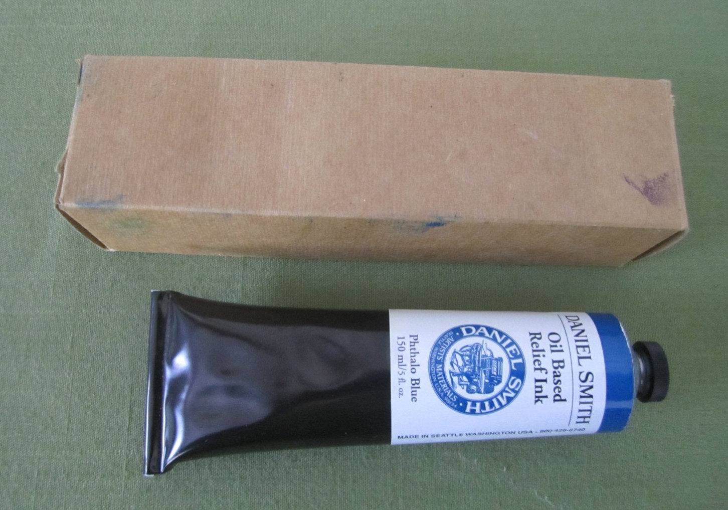 Daniel Smith Water Oil BASED Relief Ink 150 ml / 5 Fl. Oz. PHTHALO BLUE