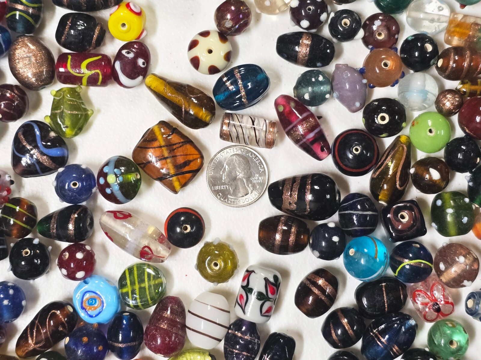 Assorted Glass Beads Mixed Loose Bulk Wholesale Jewelry Lampwork Supplies