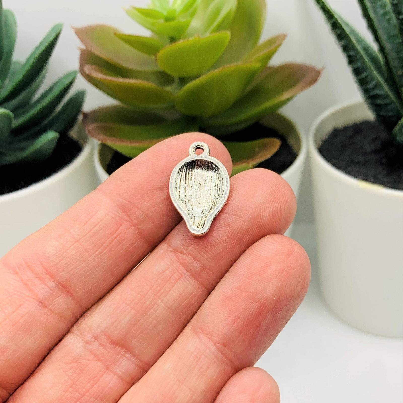 Silver Alien Face UFO Charms, 19x11mm – US Seller