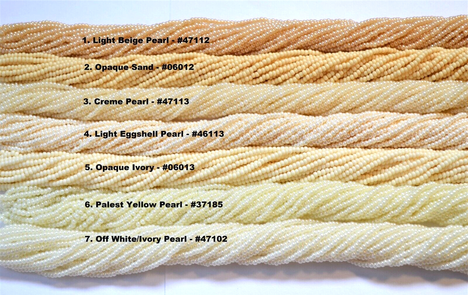 Preciosa® Czech Size 11/0 Glass Seed Beads- Ivory/Off white/Cream – You Choose