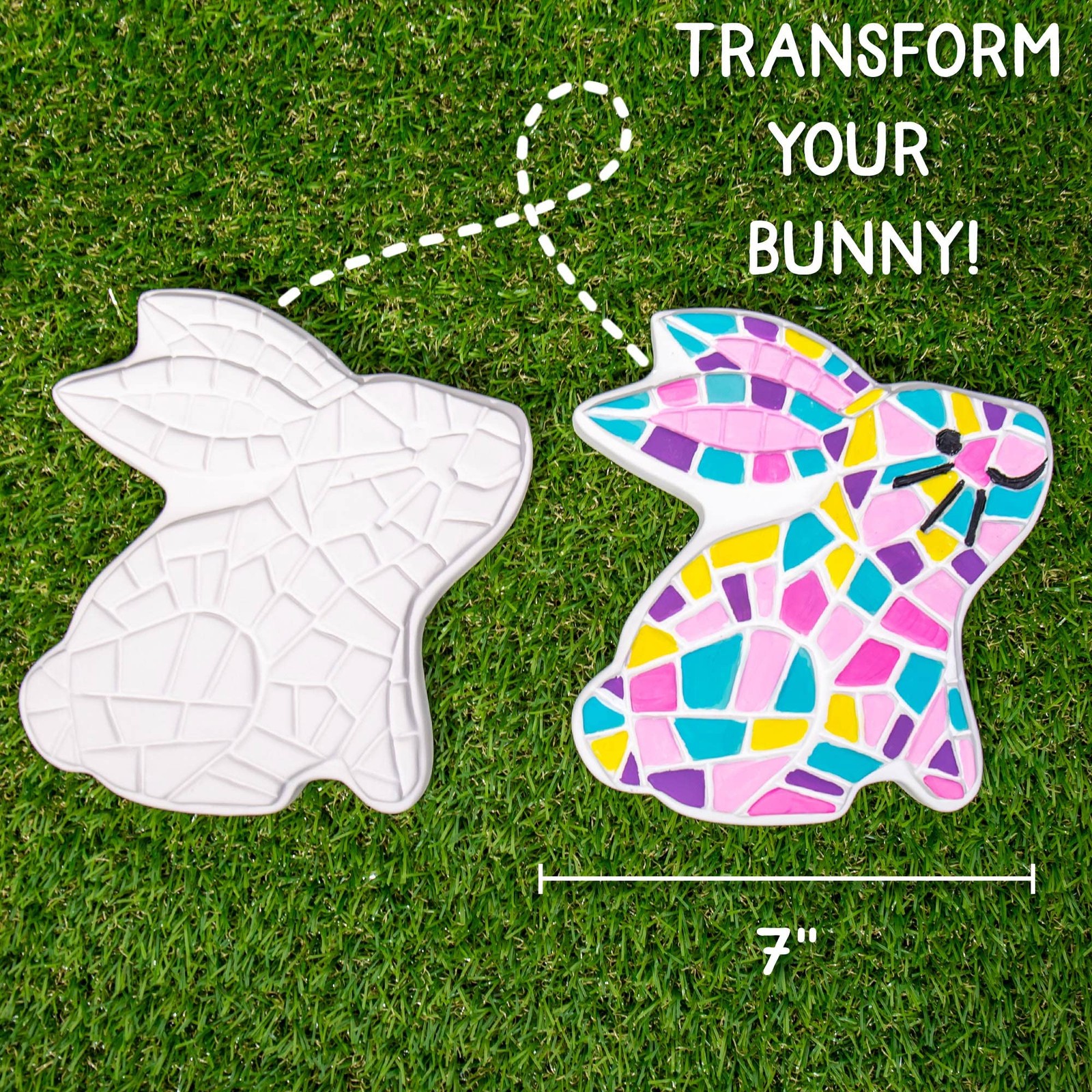 Creative Roots Paint Your Own Bunny Garden Stone, Craft Kits, Stepping Stones…