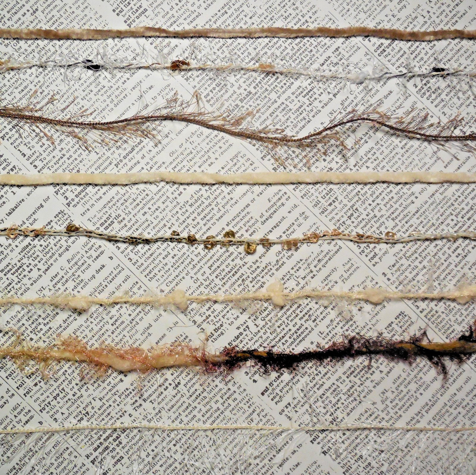 Fiber Art Yarn Journal Scrapbook Mixed Media Gift Wrap 24 Yds “Coffee & Cream”