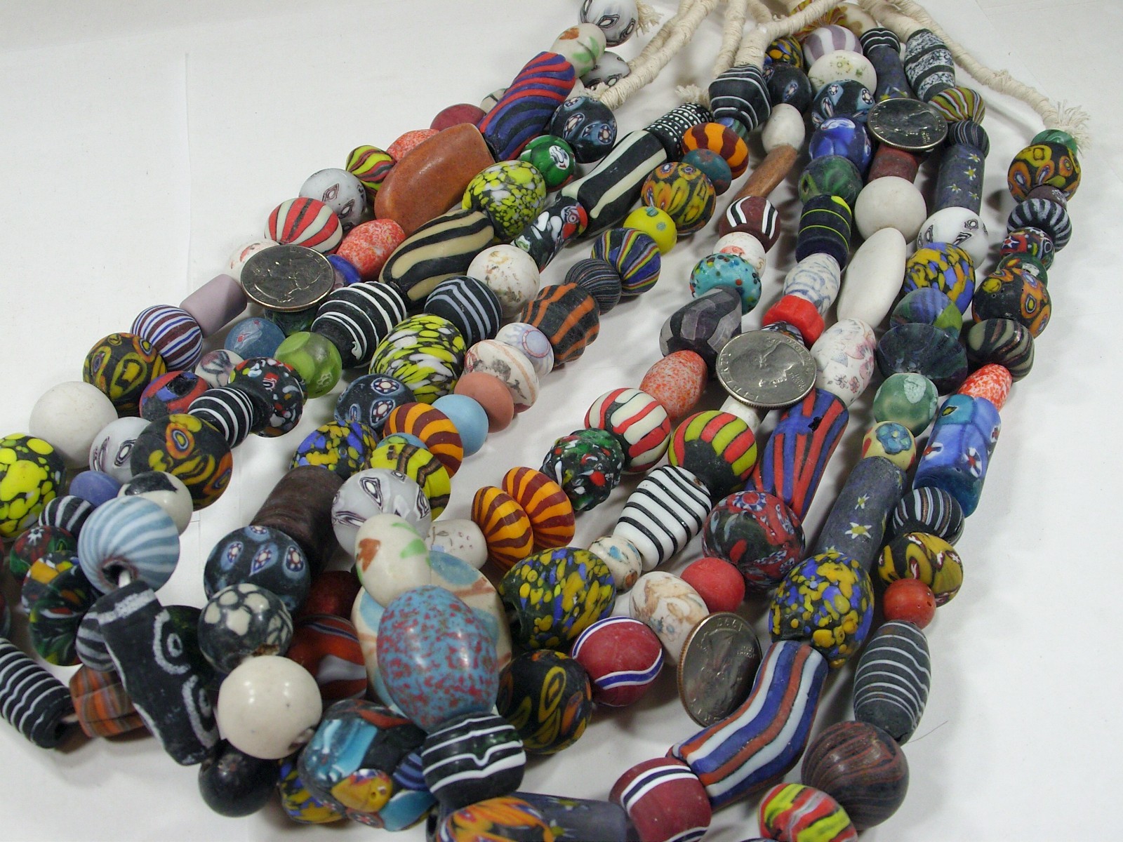 4 Strands 24″ India Handmade 2nd Quality Replica African Trade Beads (PO-9) ⭐