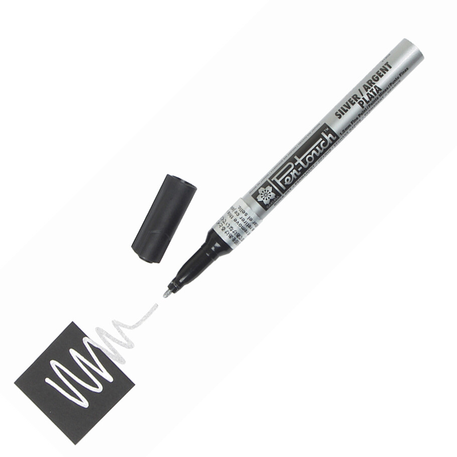 41302 Sakura Pen-Touch Paint Marker, Fine 1.0mm, Metallic Silver, Pack of 3
