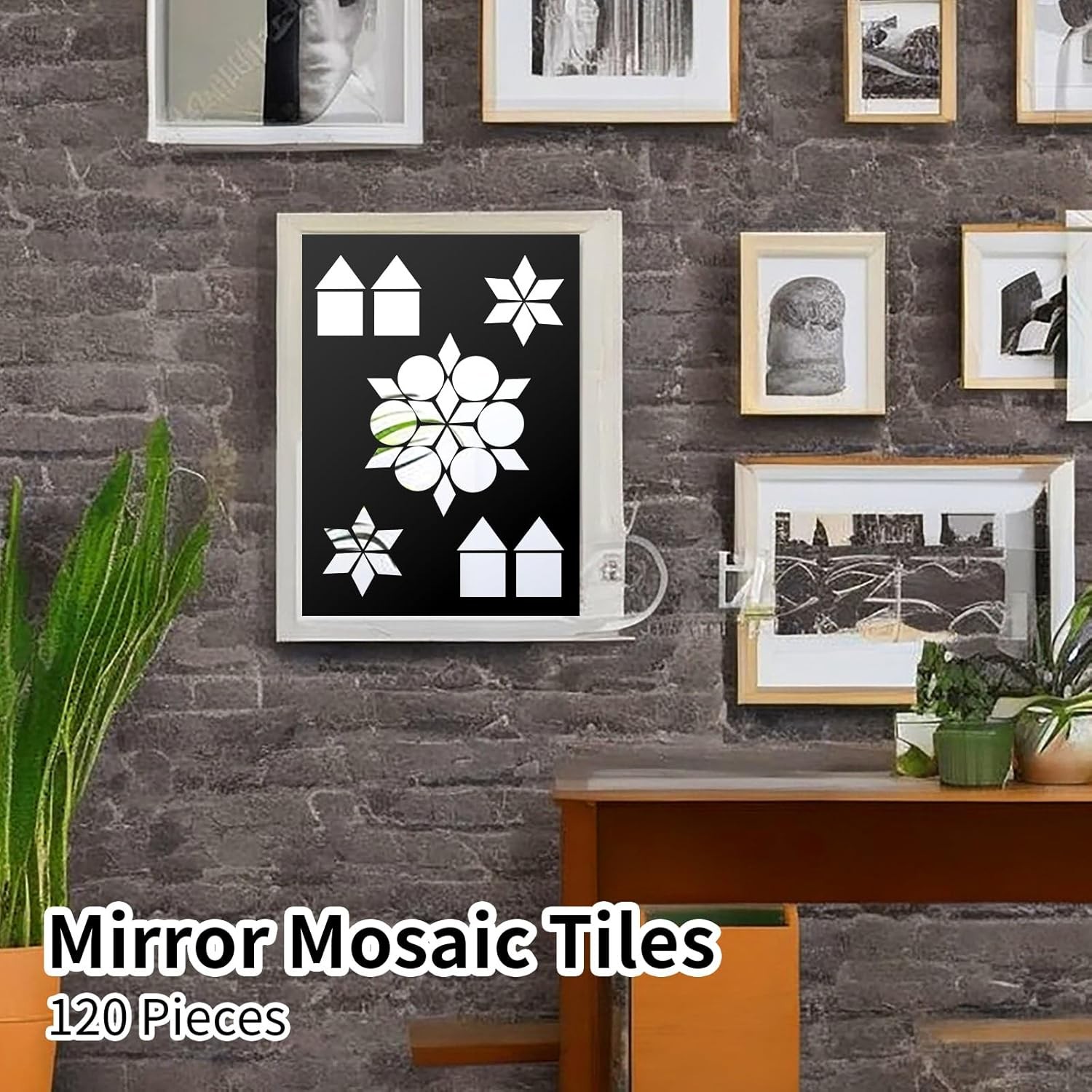 120Pcs Small Mirrors for Crafts, 4 Shapes Mini Mirror Pieces Small, Silver