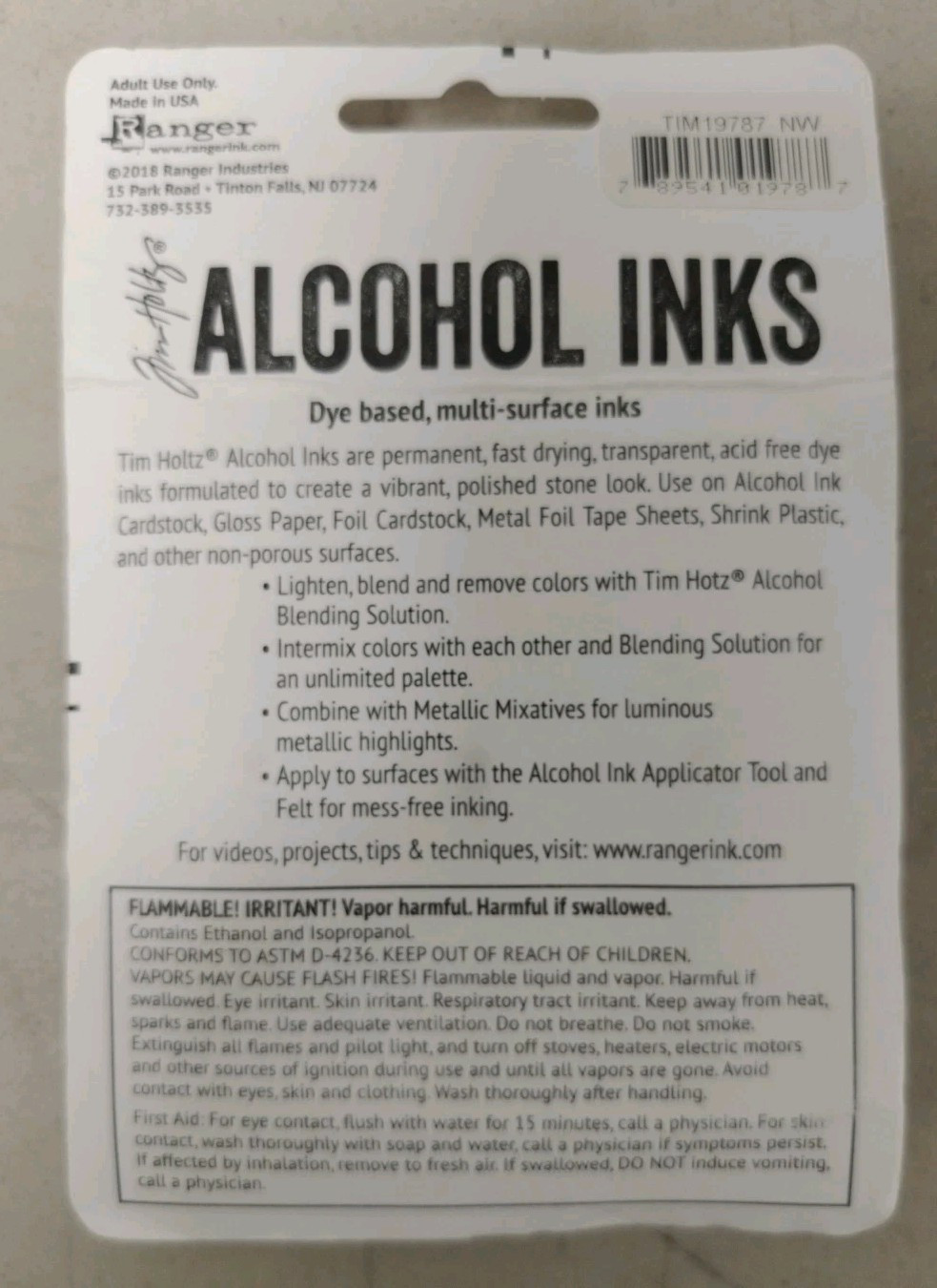 Ranger Tim Holtz Alcohol Ink 3-0.5 fl oz /Pkg-( 5 Sets/ 15 Bottles )*Box Dent*