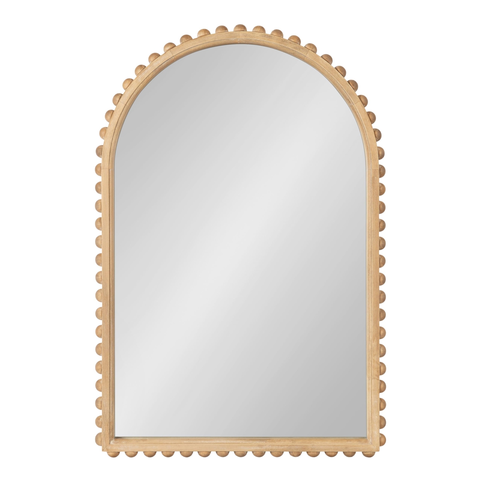 Kate and Laurel Beadbrook Modern Beaded Arched Mirror, 20 x 30, Natural Wood,…