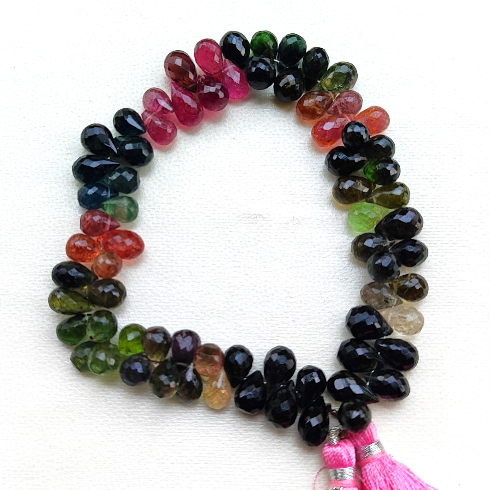 Natural Tourmaline Gemstone 9×6 to 10×7 mm Size Faceted Teardrop Beads 9″ Strand
