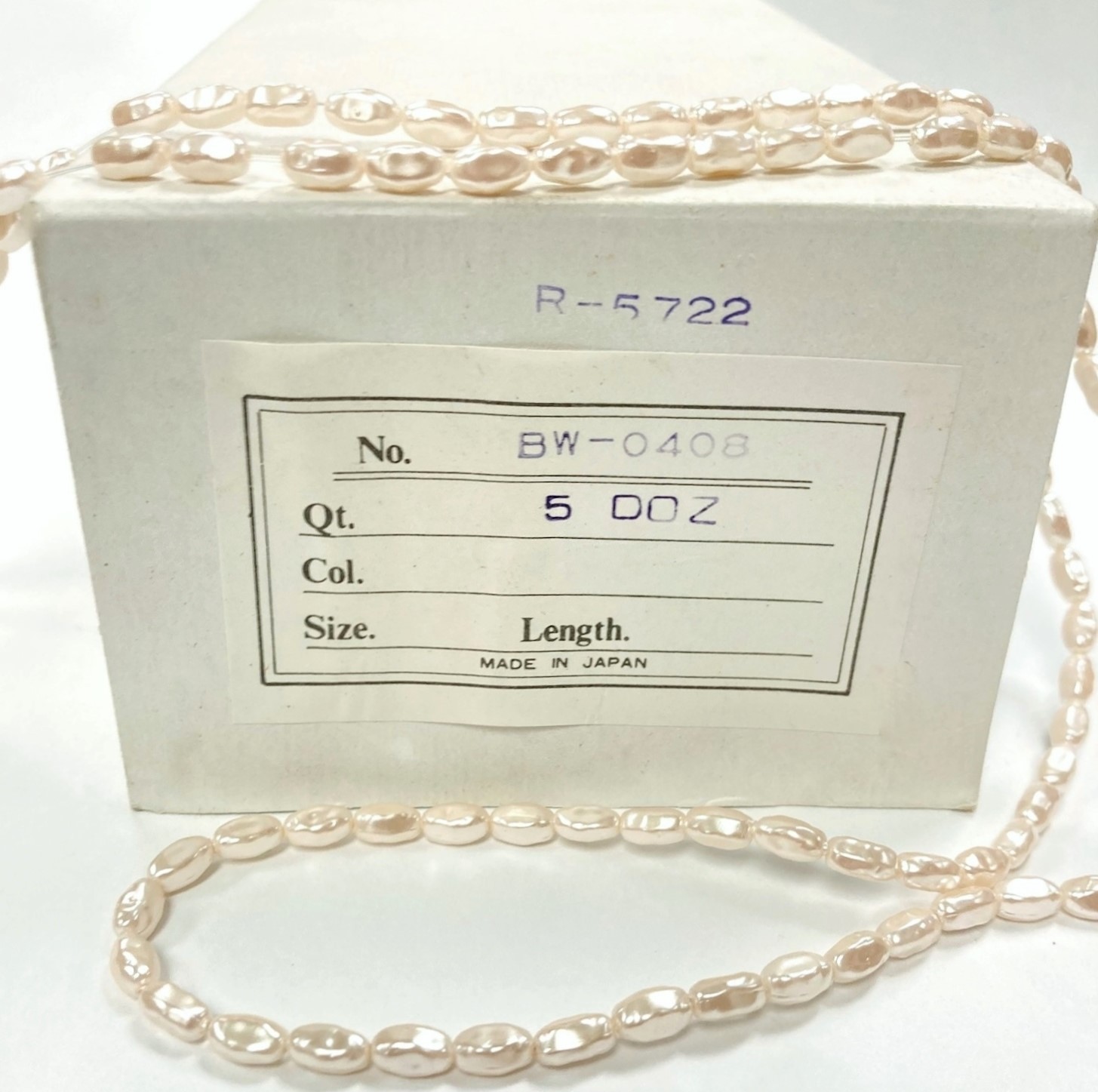 1000pcs (Ten 30″ Strings) Vintage Cultura Pearl Acrylic Rice Baroque Beads D770