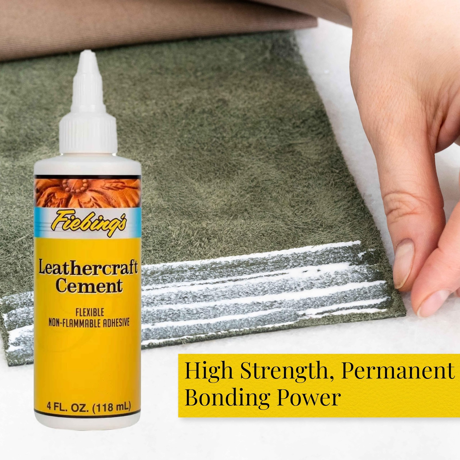 Fiebing’s Leathercraft Cement – 4 oz Leather Glue 4 (118 ml), Clear