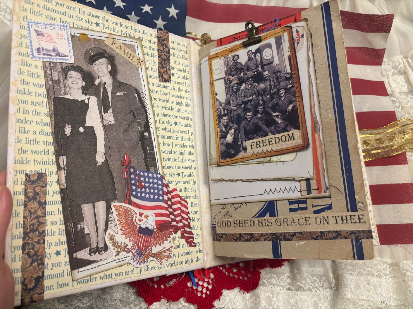 4th of July 🇺🇸 Patriotic America 250 YEARS! Junk Journal handcrafted