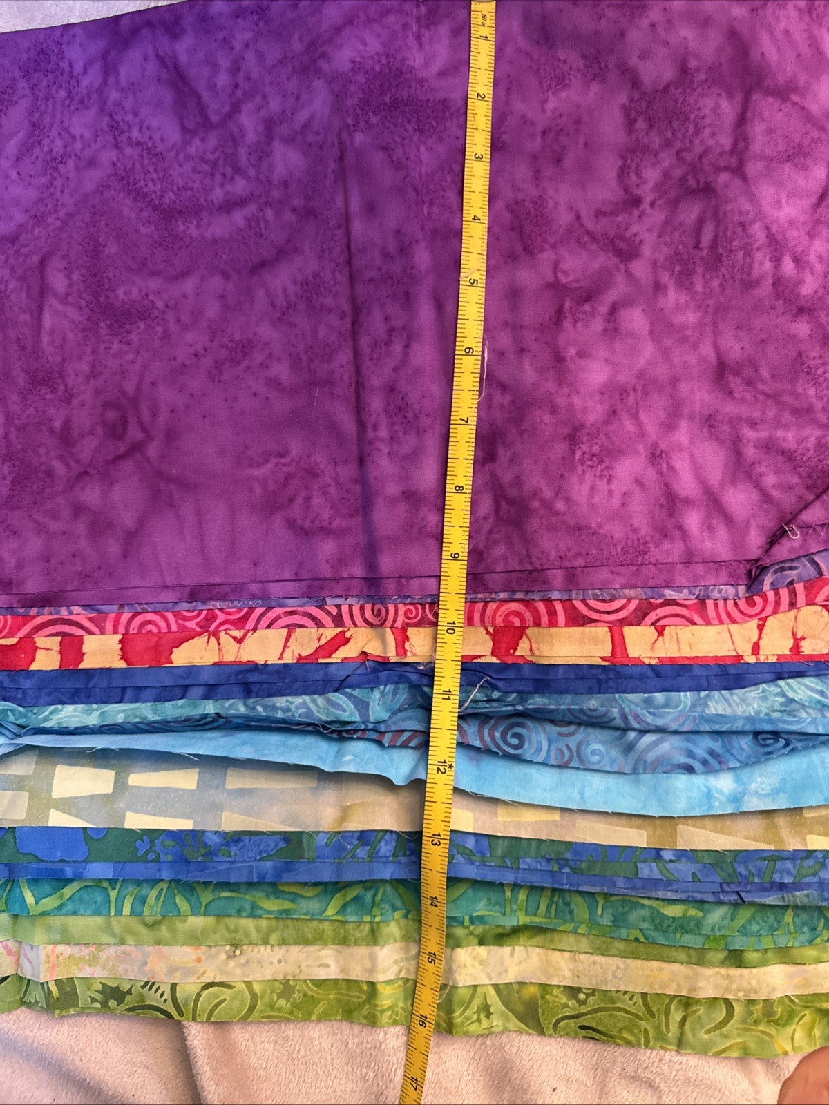 Quilt Kit 54” x 68” – Colorful Batik Cotton Fabrics + Pattern + Binding