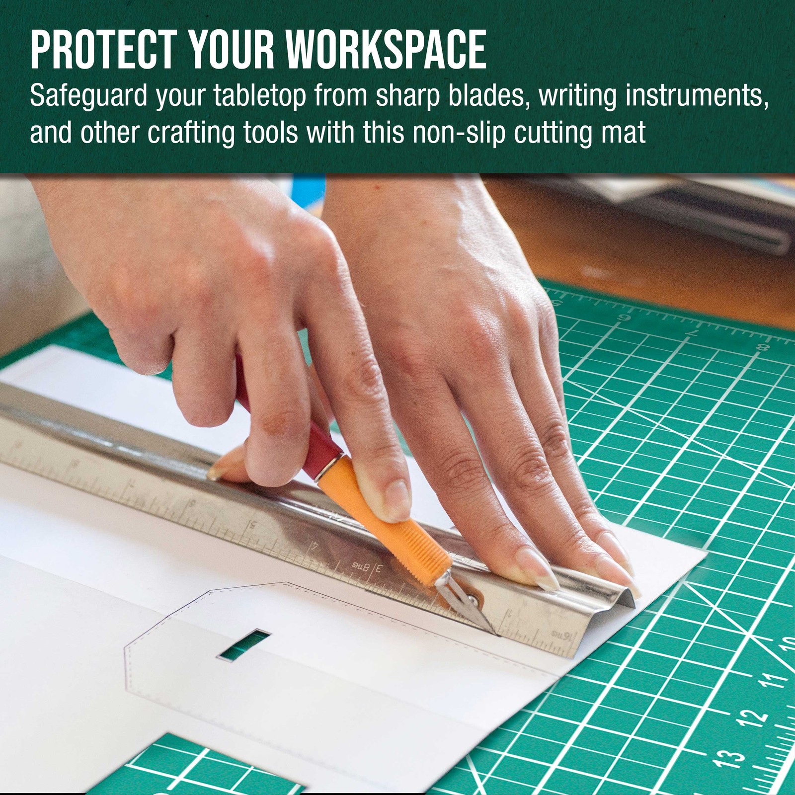 18″ x 24″ GREEN/BLACK Self Healing 5-Ply Double Sided Durable Cutting Mat