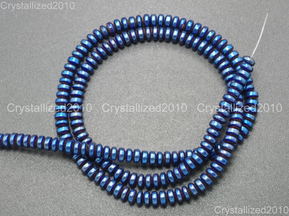 Hematite Gemstone Rondelle Spacer Beads 2mm 3mm 4mm 6mm 8mm Smooth Faceted 16″