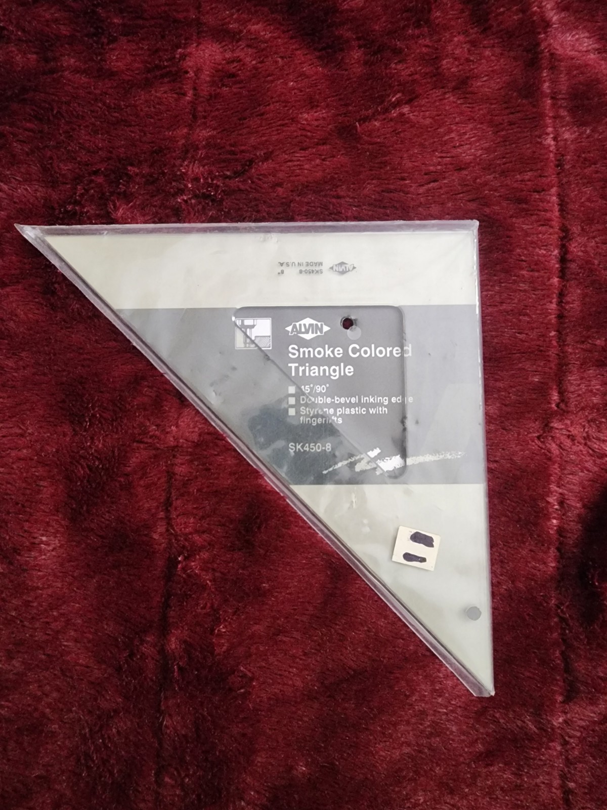 Alvin SK450-8, 8″ Smoke Colored Triangle, 45/90 Degrees, Made In USA