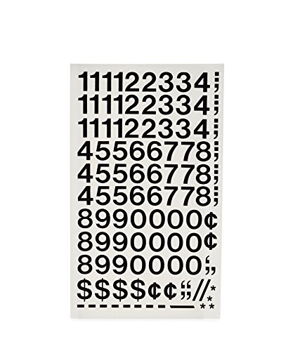 Chartpak Self-Adhesive Vinyl Numbers, 3/4 Inch 72 Count (Pack of 1), Black