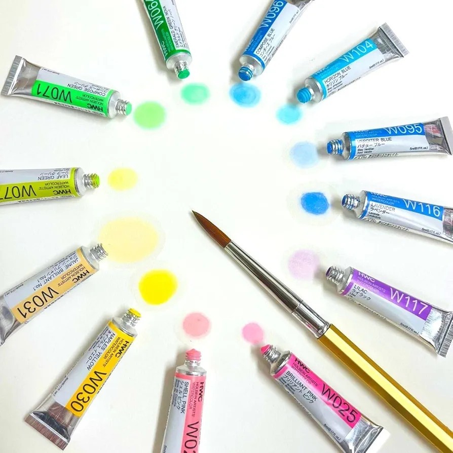 Holbein PASTEL COLORS Transparent Watercolor Paint W452, 12-0.2 fl oz (5 ml)