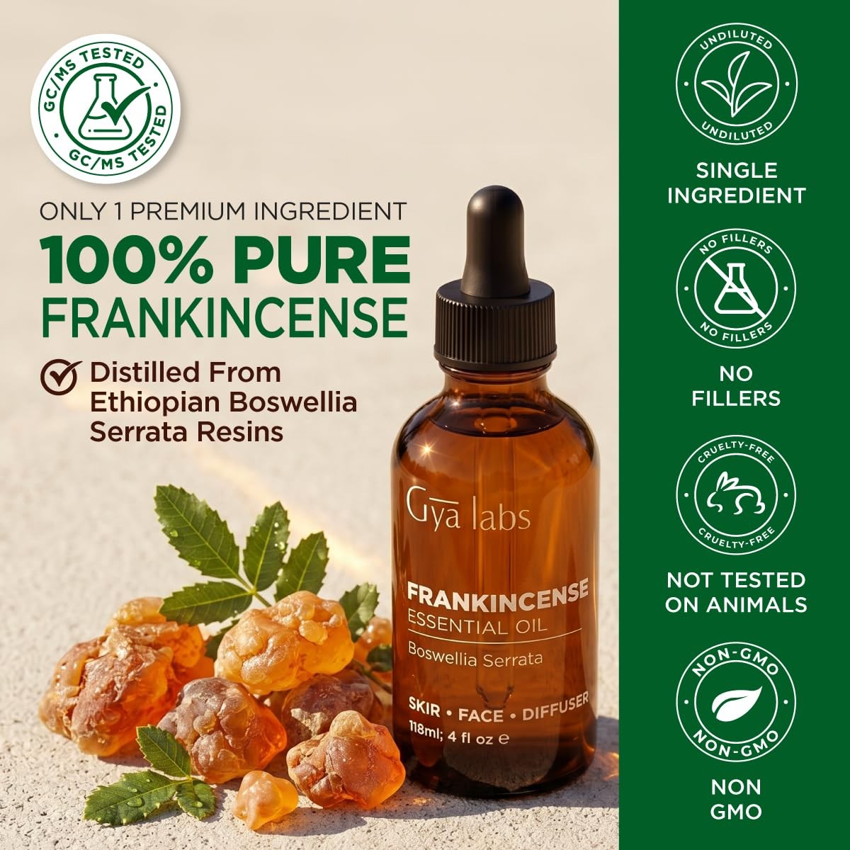 100% Pure Frankincense Essential Oil 4 Fl Oz Frankincense Oil for Hair, Ski…