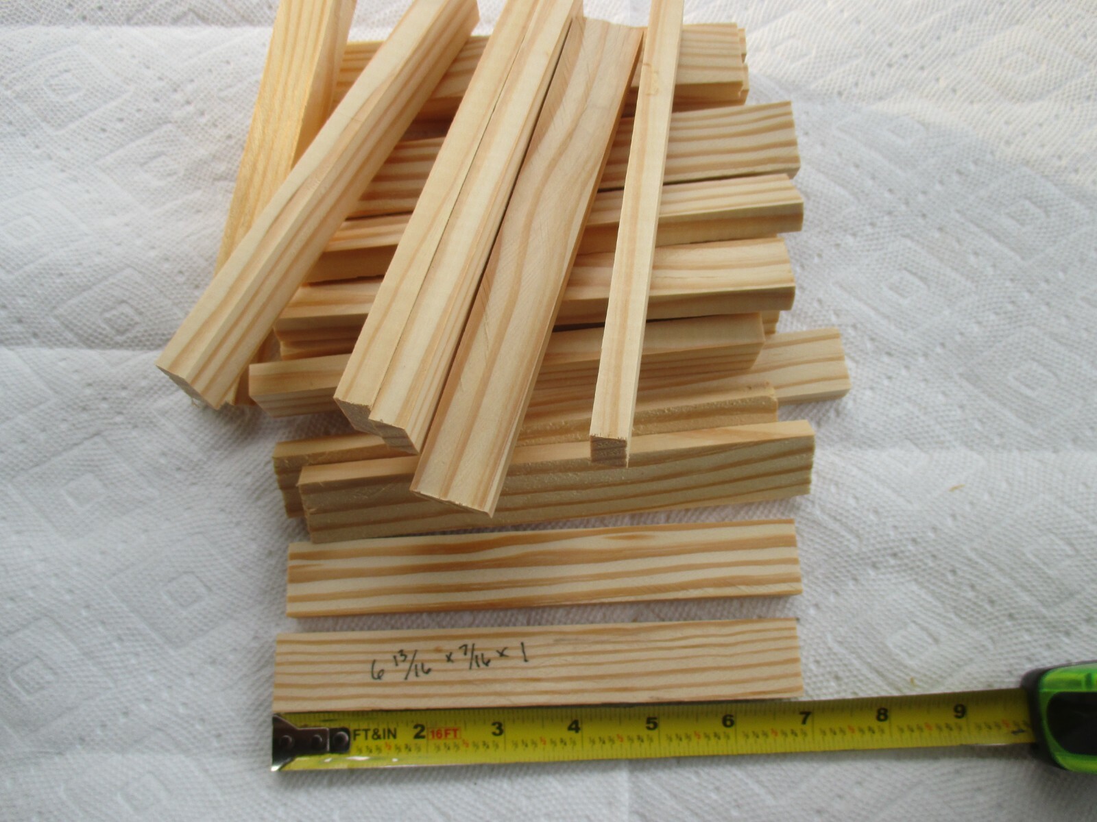 24 Natural Pine Wood Pieces for Arts Craft DIY 6 13/16 x 7/16 x 1