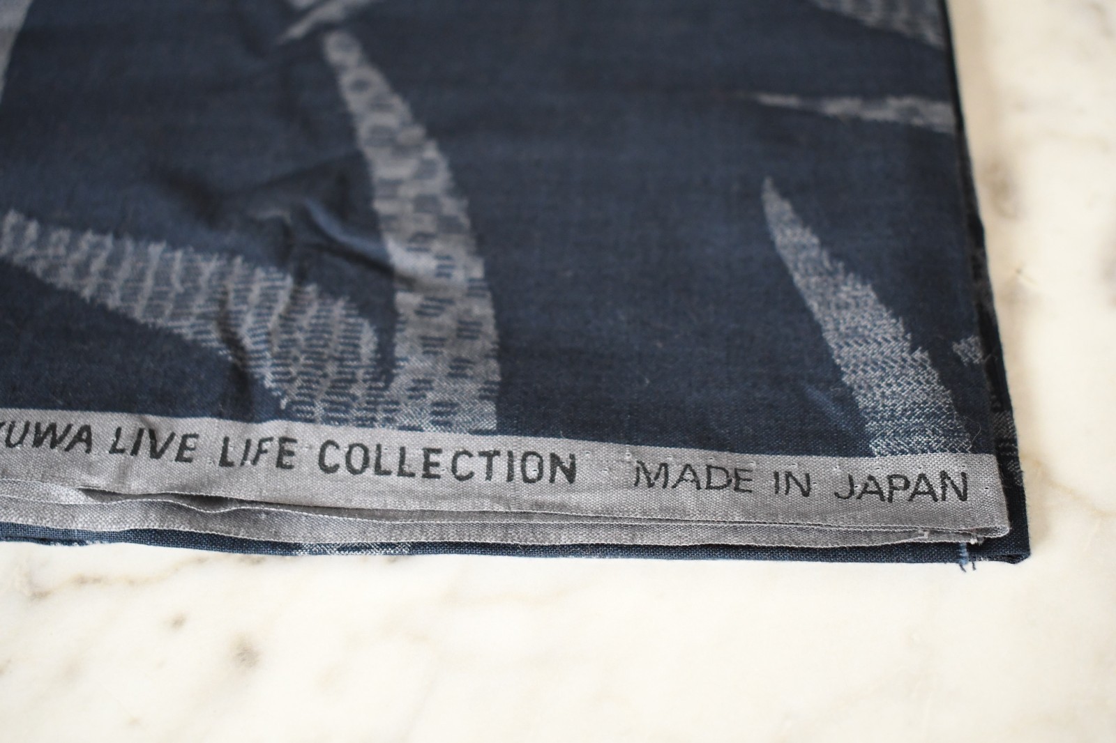 Yuwa Live Life Collection Japan Navy Blue Gray Patchwork Fabric 36×44″