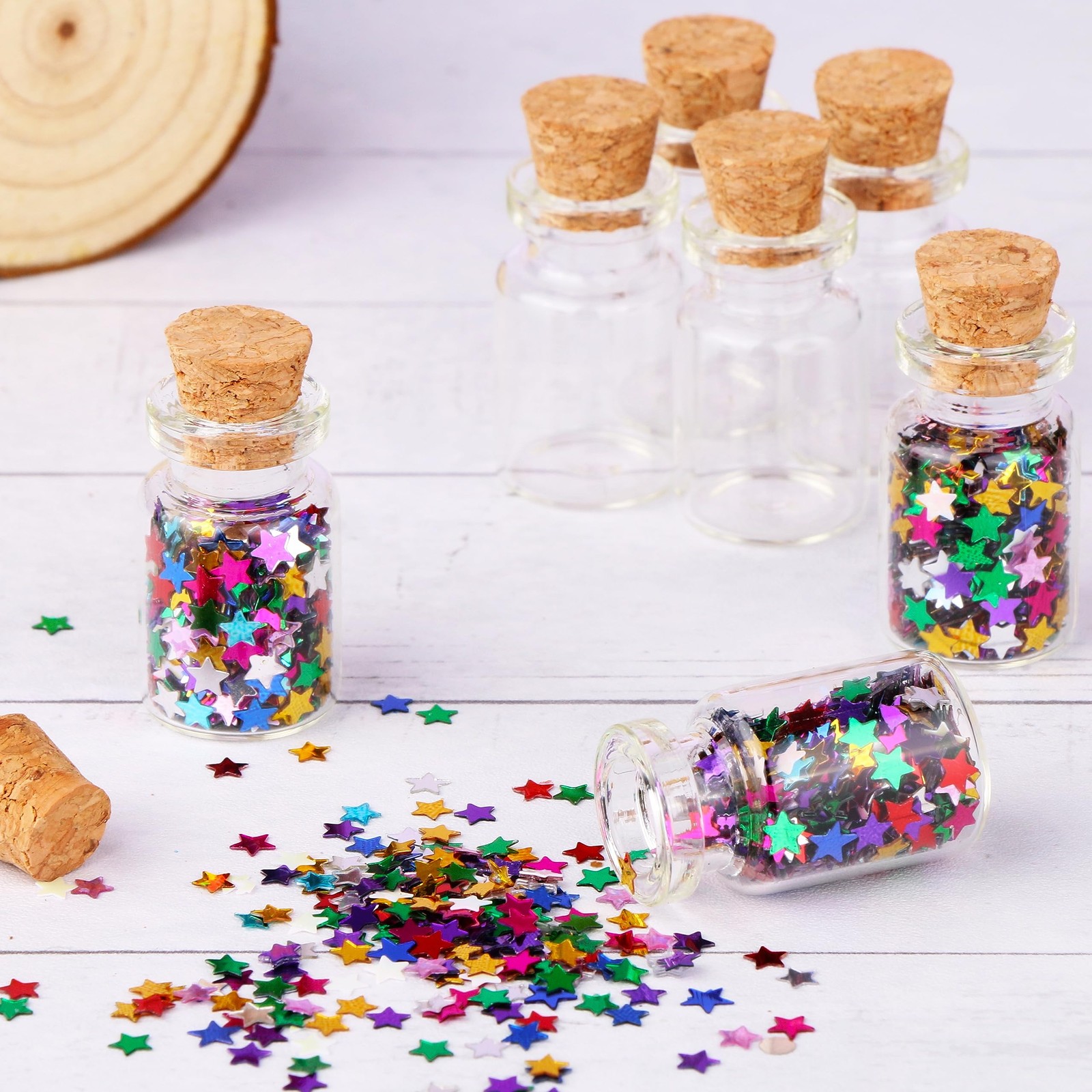 100pcs Tiny Jars with Corks 3ml Cute Little Bottles Cork Stoppers Small Clear…