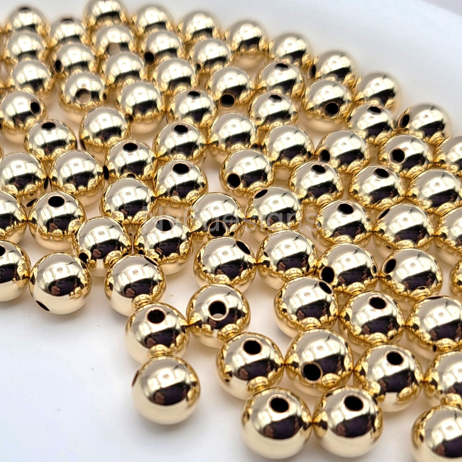 Non Tarnish Light Gold Plated Round Ball bead Spacer Finding 2mm 3mm 4mm 5mm 6mm