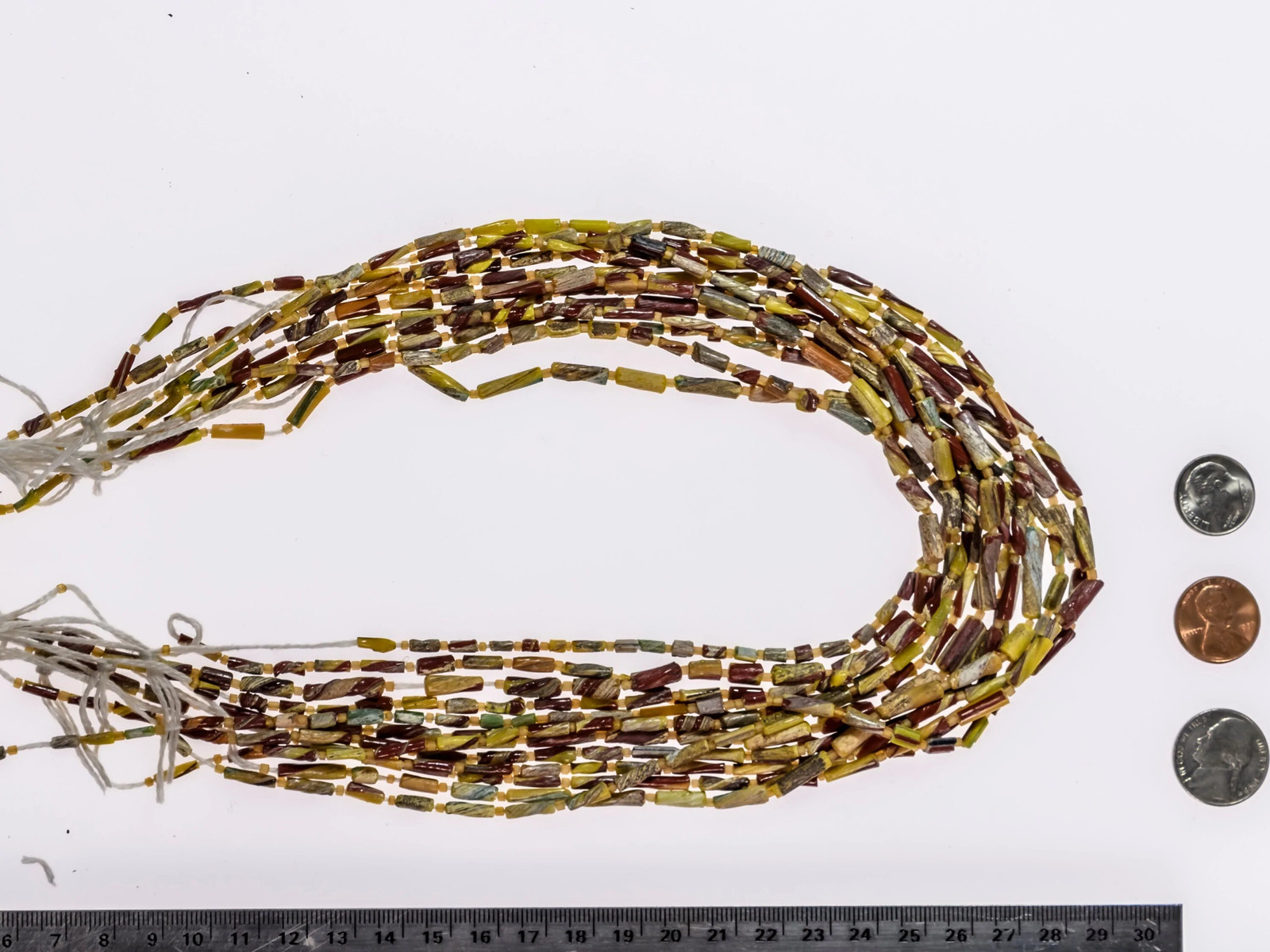 Glass Bangle Beads from Pakistan Yellow and Brick Red Tones X165