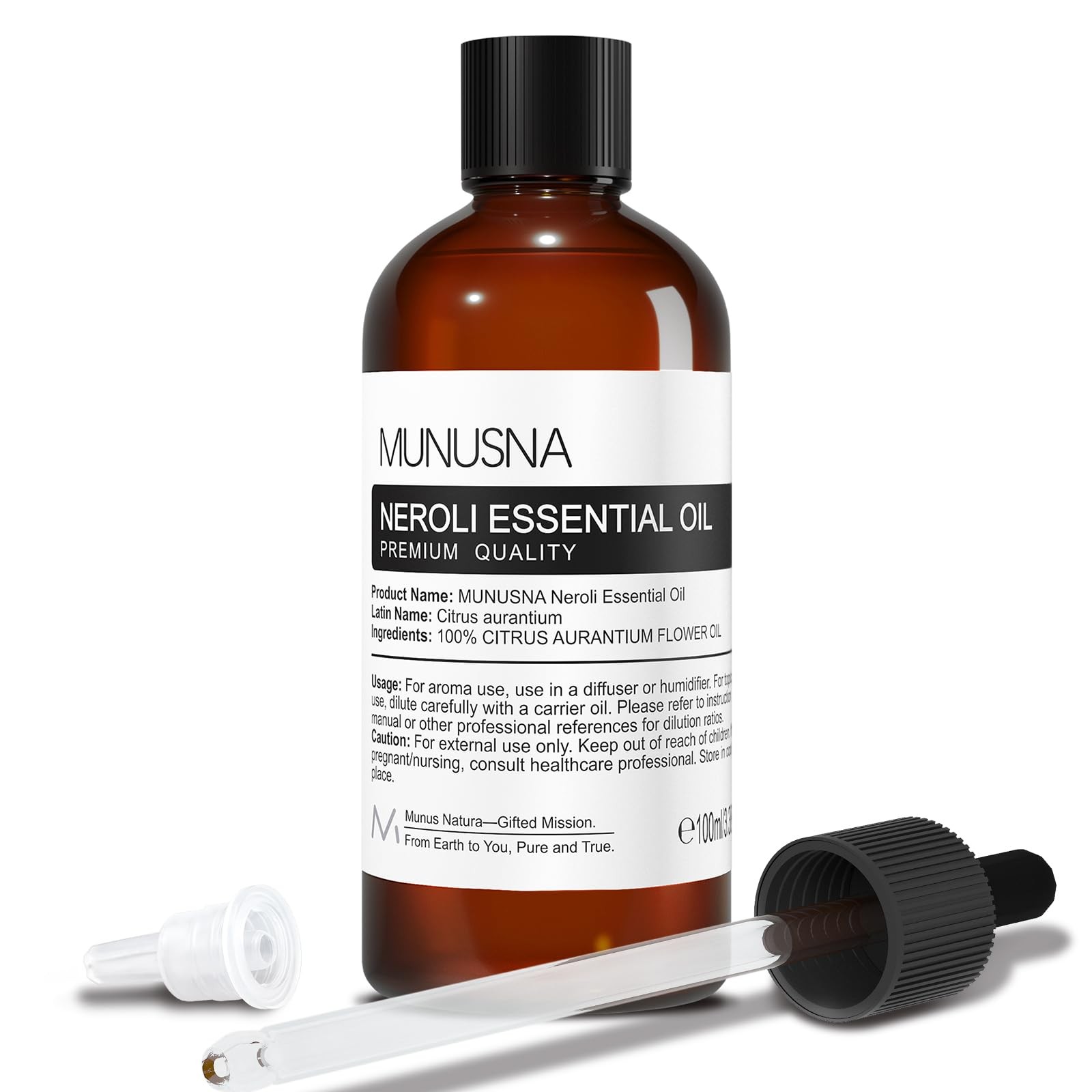 MUNUSNA Neroli Essential Oil 100ML, 100% Pure 3.38 Fl Oz (Pack of 1)
