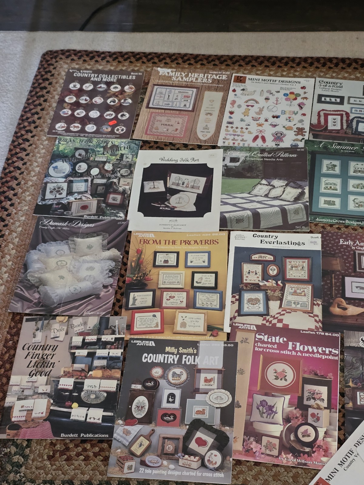 Huge Vintage Lot Of Needlepoint Embroidery 20+ Books, Tons Of Patterns, Supplies