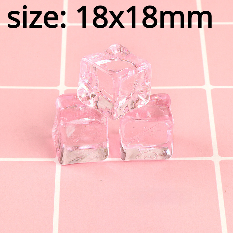100pcs 18×18 Clear Cube Sheer Acrylic Beads Material Craft for Bottle Bar Decor