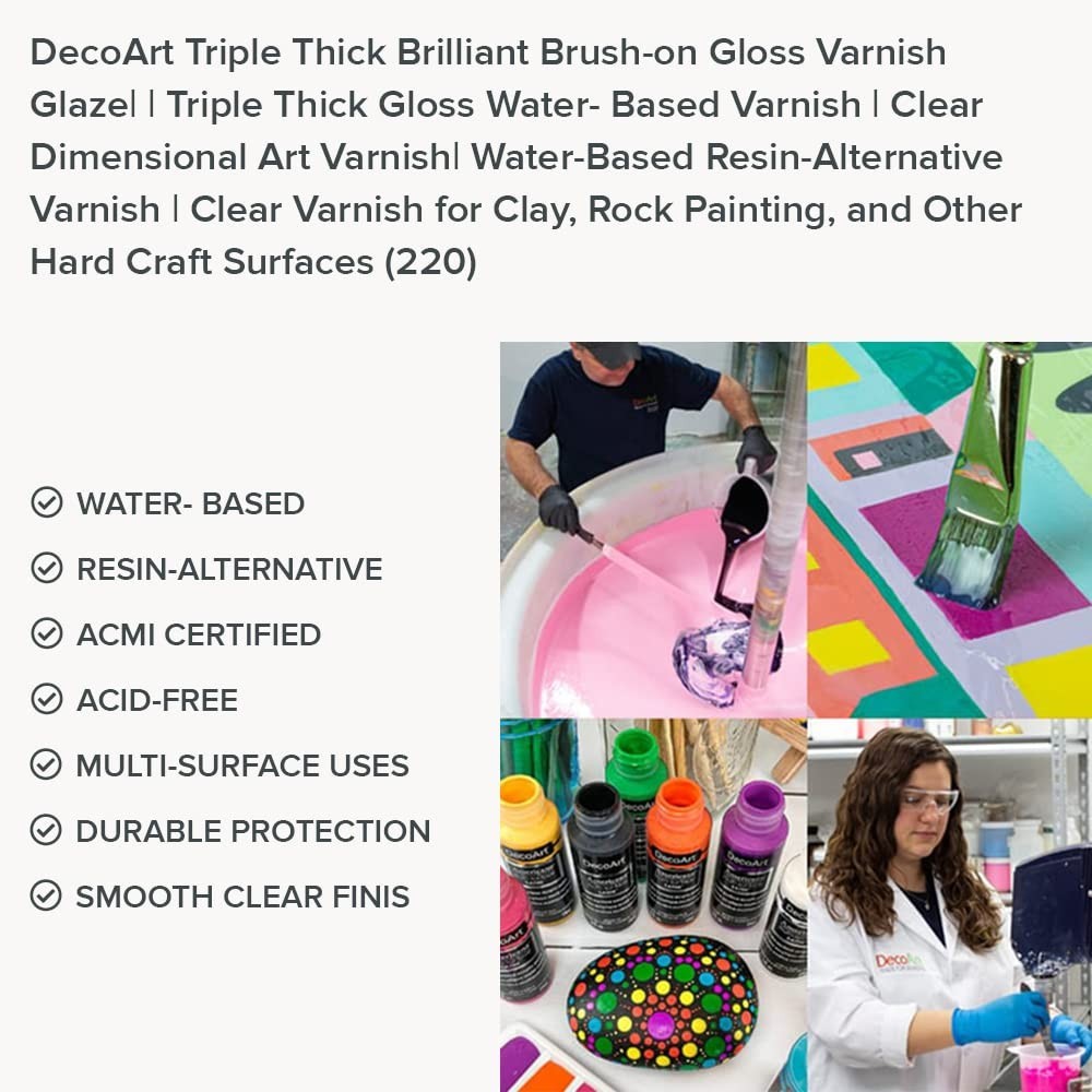 Triple Thick Gloss Glaze – 8oz Jar (3 Pack) – Clear Finish for Crafting & Art
