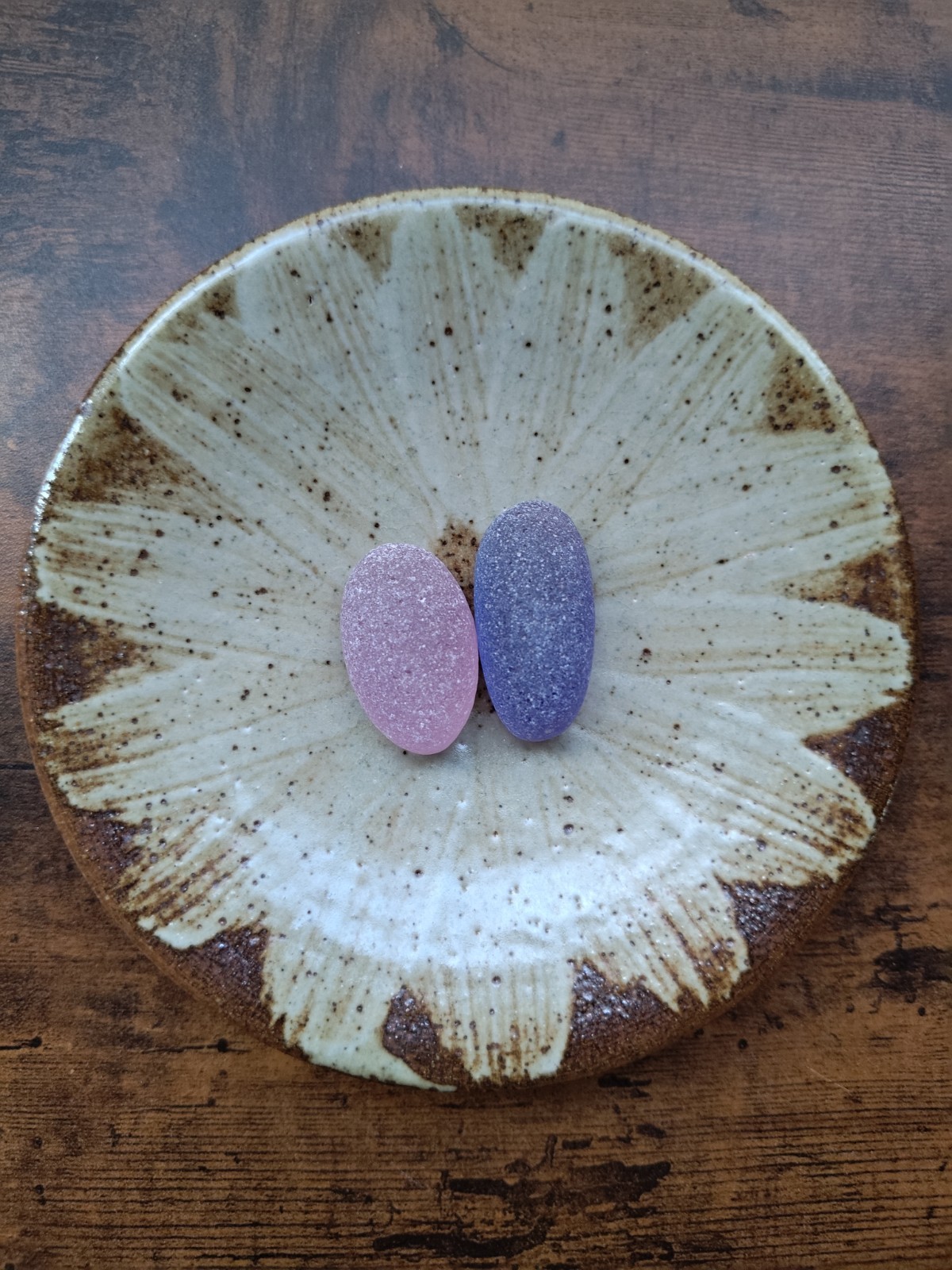 Beautiful rare color sea glass 2pcs, surf tumbled, weathered, beach glass, 161