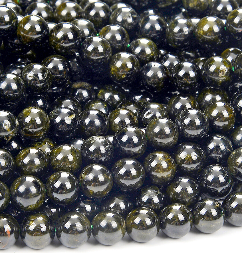 Epidote Crystal Grd AAA Round 4MM 5MM 6MM 7MM 8MM 9MM 10MM 11MM 12MM Beads(D389)