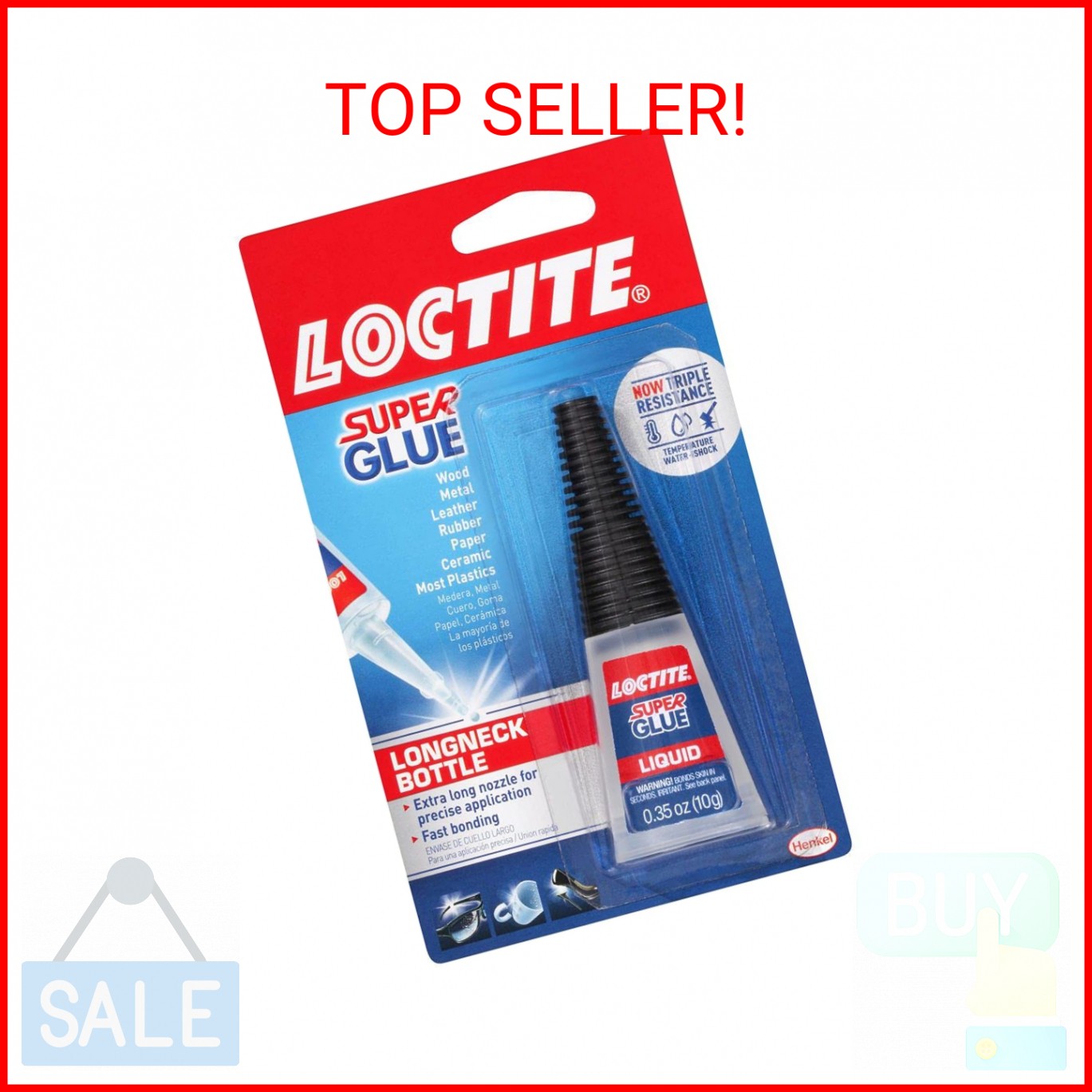 Loctite Super Glue Liquid Longneck Bottle, Clear, 0.35 fl oz Bottle, 1 Pack – Su