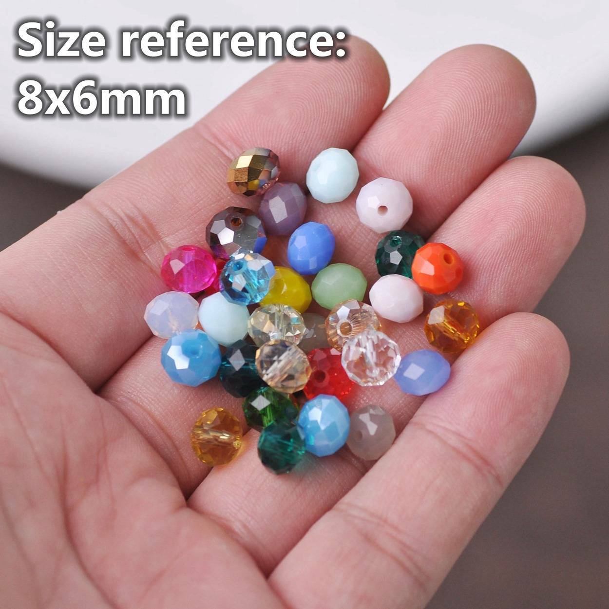 3mm 4mm 6mm 8mm 10mm 12mm Rondelle Faceted Crystal Glass Loose Spacer Beads lot