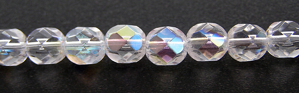 300 Preciosa Czech Glass Fire Polished Round Beads 6mm Crystal AB, clear Aurora