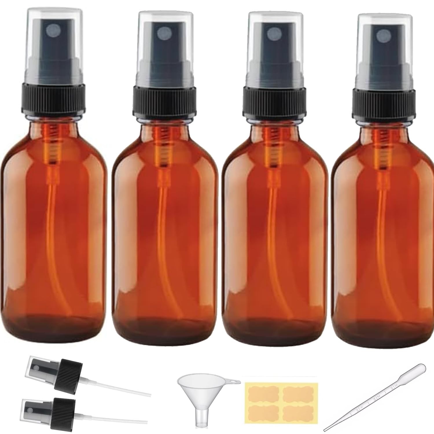 4 Oz Amber Glass Spray Bottles Small Empty Fine Mist Bottles