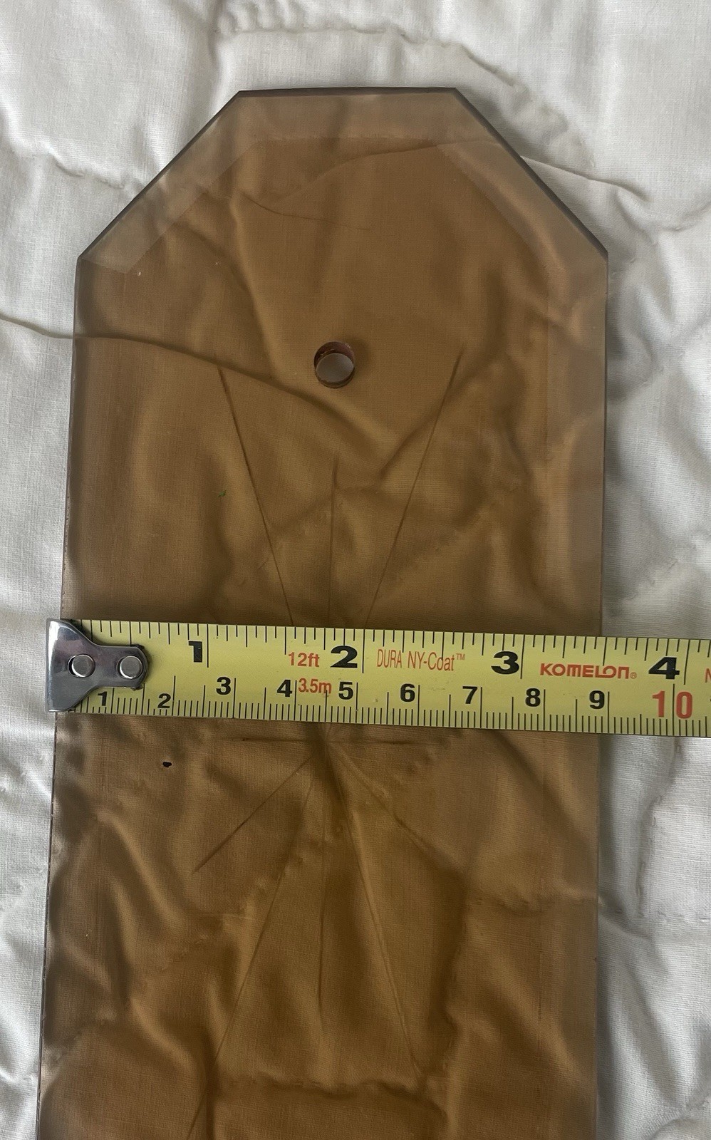 Amber/Brown Beveled Glass Pieces With Hanging Hole, Etched Star Set of 8