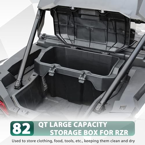 Cargo Box for 2024+ Polaris RZR XP 1000, UTV Rear Waterproof Bin Bed 82QT