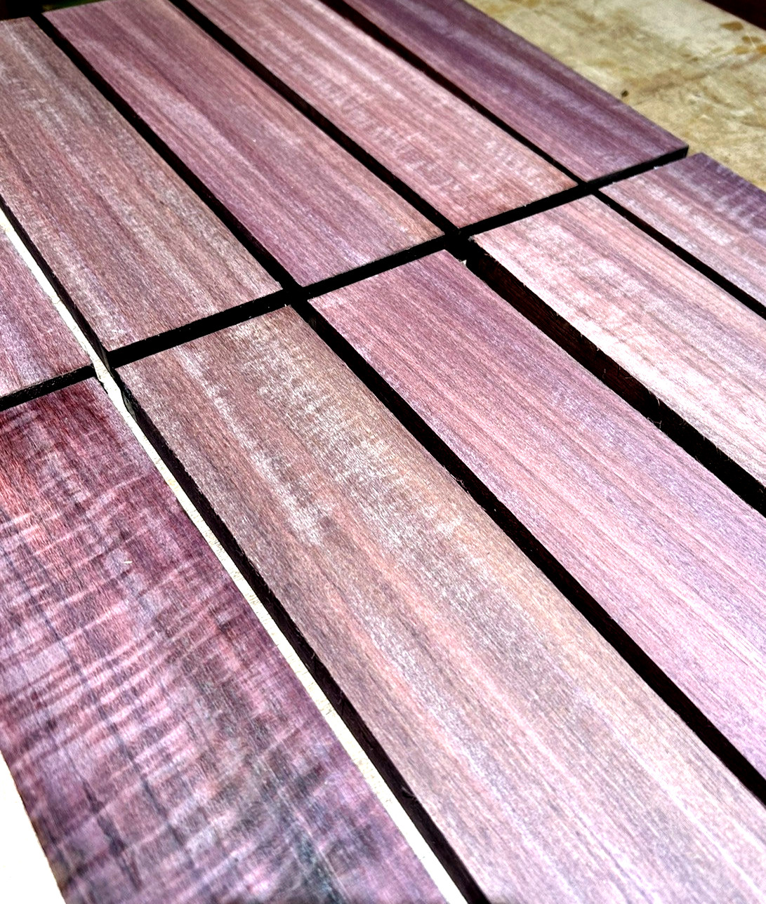 12″: (10) KILN DRIED SANDED S4S PURPLEHEART LUMBER WOOD BLANKS ~12″ X 3″ X 3/4″