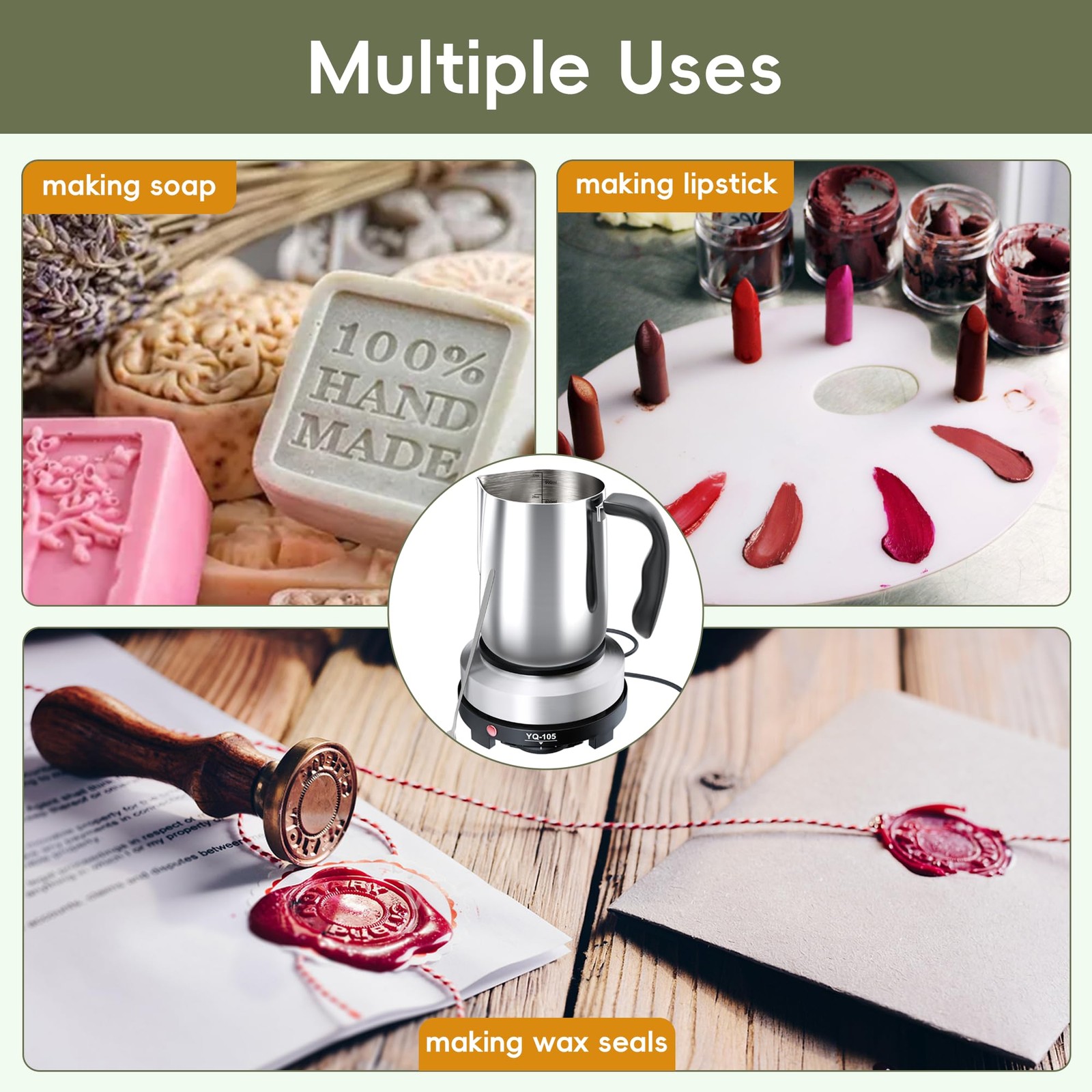 CasaCulina 2025 New Candle Making Kit with Hot 5PCS, Silver-CandleMakingKit