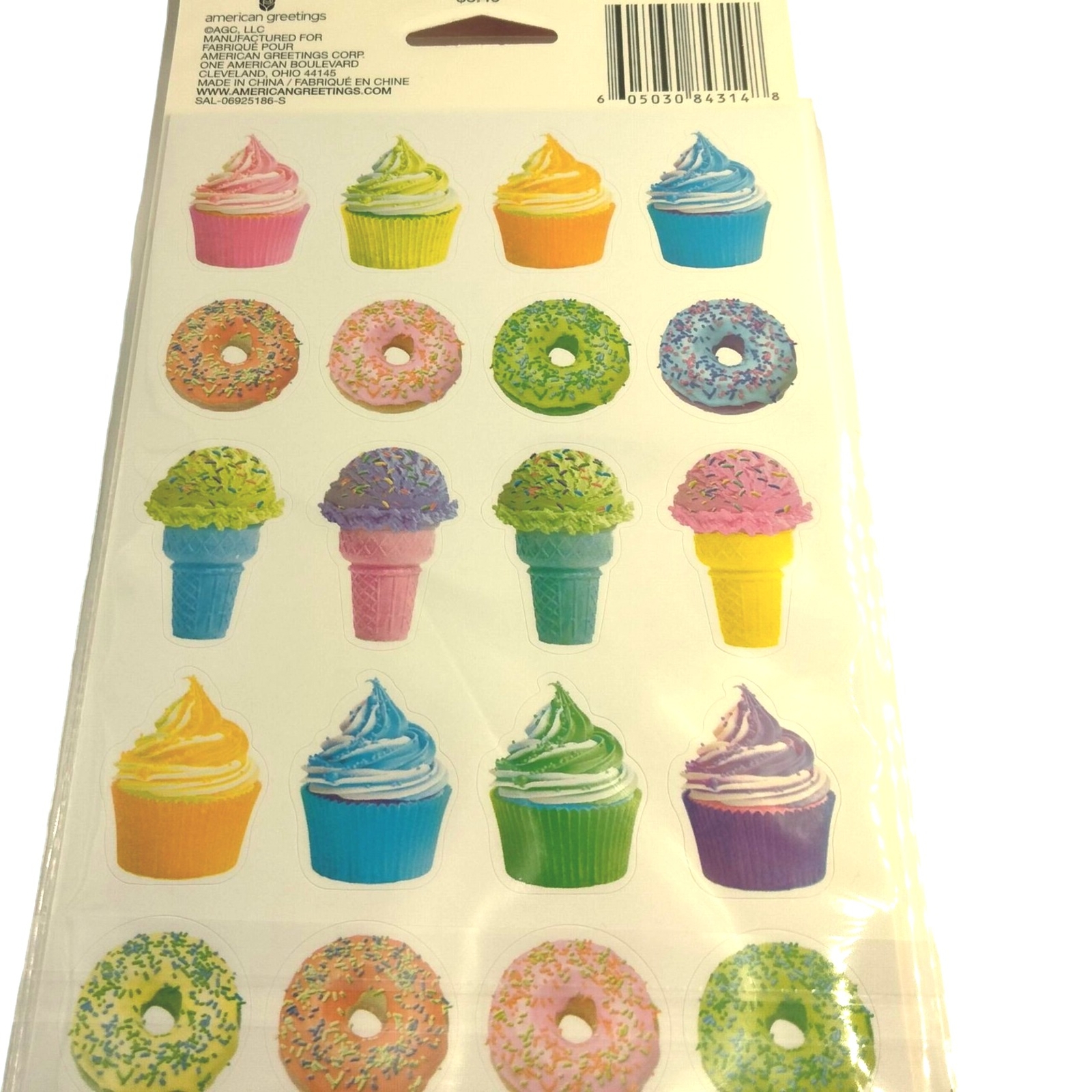 American Greetings 272 Heart Cupcake Donut Stickers Party Favor Reward