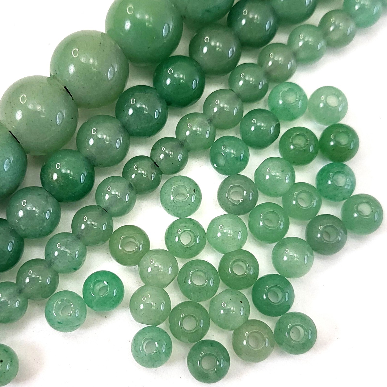 Natural Genuine Large Hole Loose Round Gemstone Stone Beads Big Hole Gem for DIY